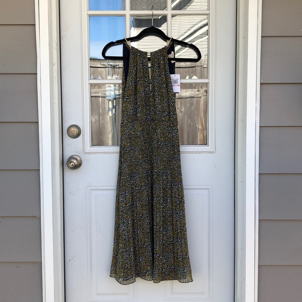 Michael Kors Taxi Yellow Floral Chiffon Dress 10